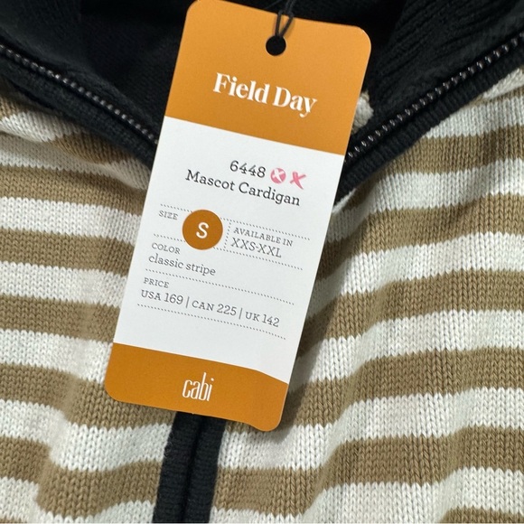New Cabi 6448 Mascot Cardigan Sweater Full Zip Classic Stripe - Picture 7 of 9